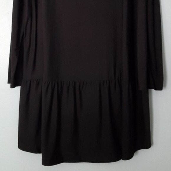 LILY by Firmiana Stretchy Drop Waist Long Sleeve Scoop Neck Dress Black Sz 3X - Picture 3 of 16